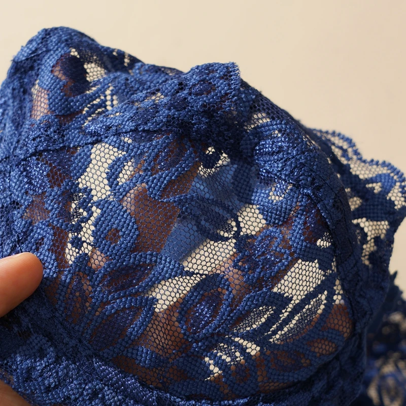 Sexy Lace Bra Suit Non-pad Women Ultra-thin Push-up Panty Set Delicate President for Girlfriend Cup B/C Plus Size 34-40 2PCS Set thumbnail 5