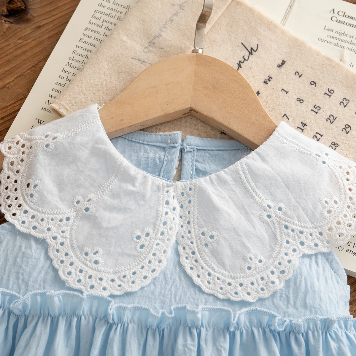 Baby Girl Clothes Summer Cotton Solid Color Lapel Sleeveless Baby Girl Dresses Cute Girls Beach Dresses thumbnail 6