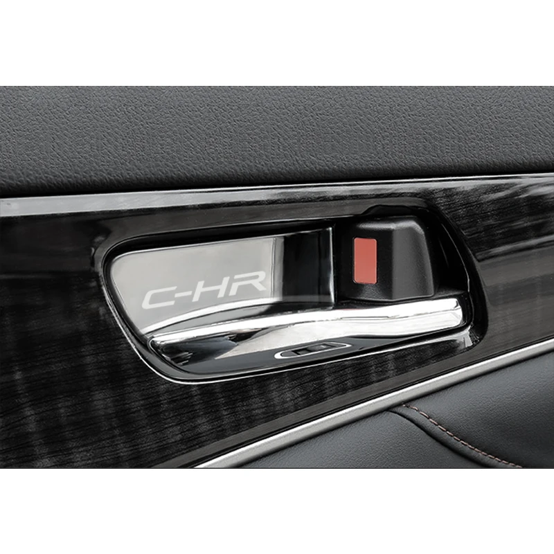 Car Interior Door Handle Ornament for Toyota CHR C-HR Stainless Steel Accessories Car Styling 4pcs thumbnail 3