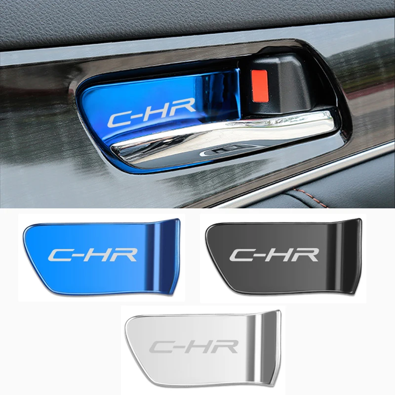 Car Interior Door Handle Ornament for Toyota CHR C-HR Stainless Steel Accessories Car Styling 4pcs thumbnail 4