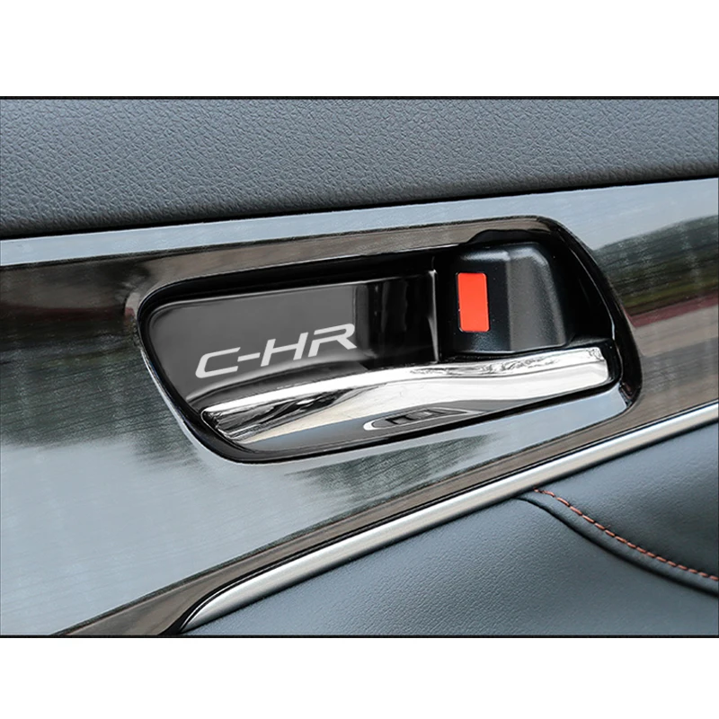 Car Interior Door Handle Ornament for Toyota CHR C-HR Stainless Steel Accessories Car Styling 4pcs thumbnail 2