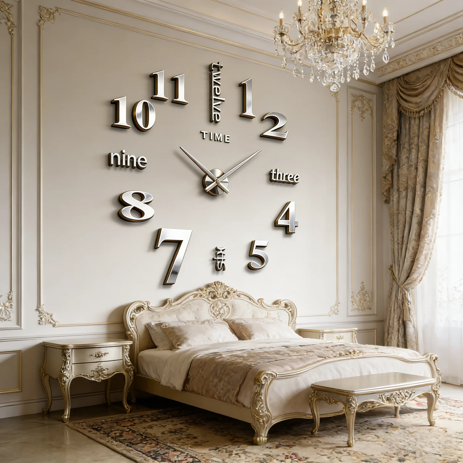 NEW Modern Design Large Wall Clock 3D DIY Quartz Clocks Fashion Watches Acrylic Mirror Stickers Living Room Home Decor Horloge thumbnail 2