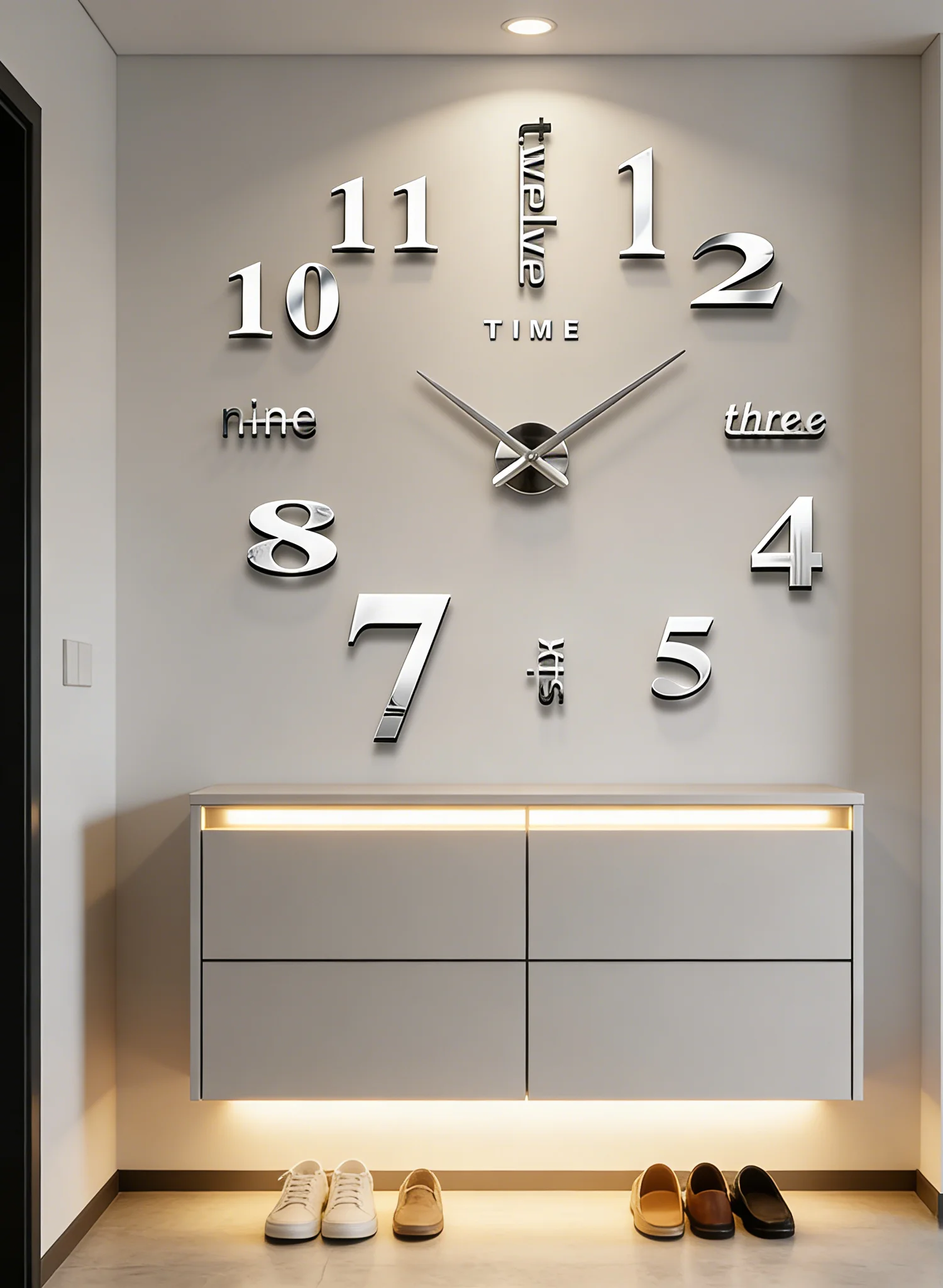 NEW Modern Design Large Wall Clock 3D DIY Quartz Clocks Fashion Watches Acrylic Mirror Stickers Living Room Home Decor Horloge thumbnail 4