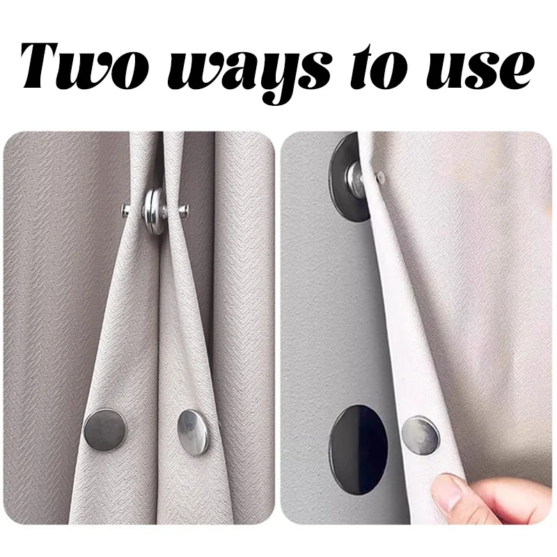 Metal Curtain Magnetic Closure Wall Mounted Magnetic Buckle Shower Curtain Magnet Clips Detachable Window Screen Fixed Fastener thumbnail 2