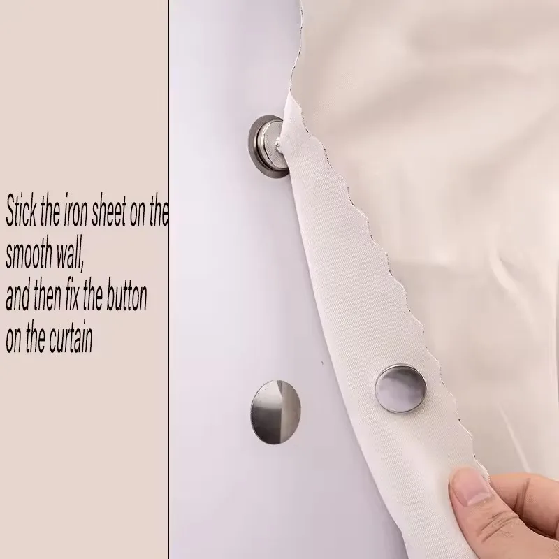 Metal Curtain Magnetic Closure Wall Mounted Magnetic Buckle Shower Curtain Magnet Clips Detachable Window Screen Fixed Fastener thumbnail 3