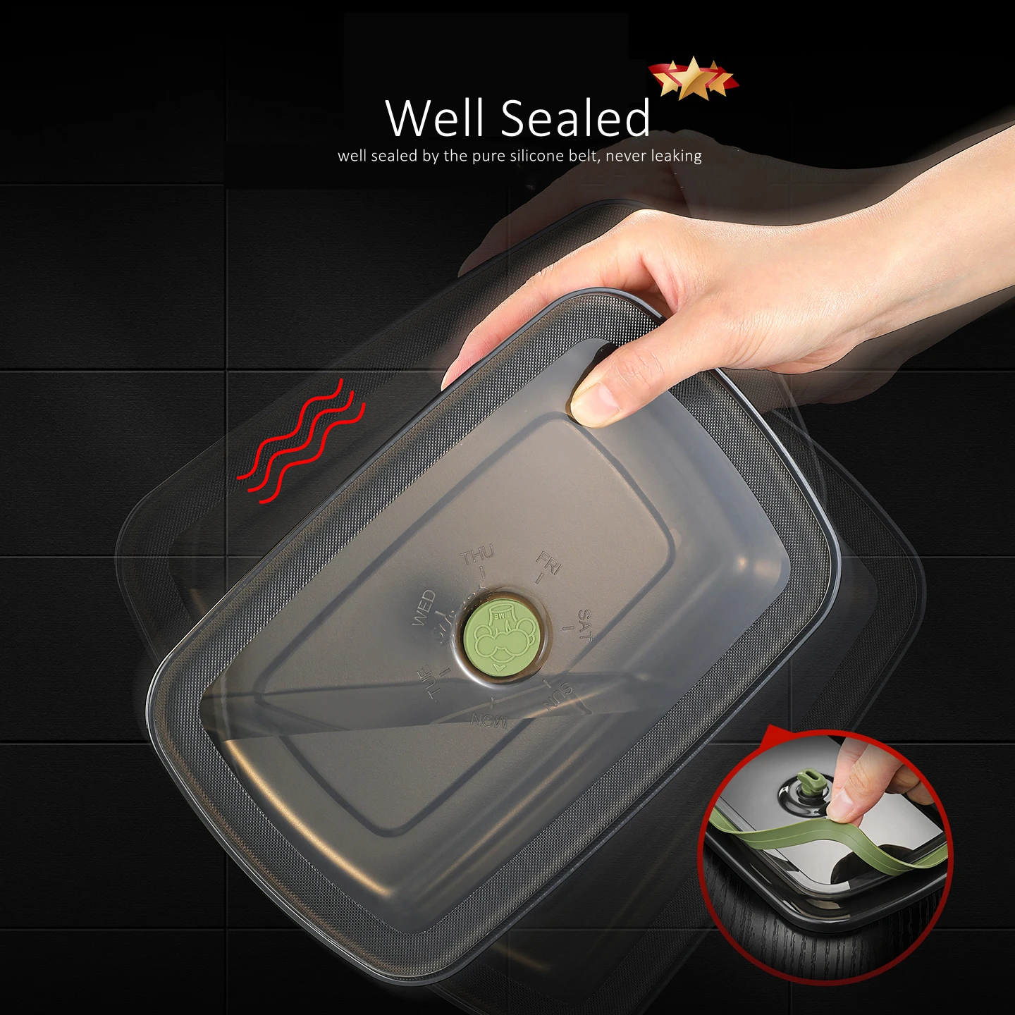 LFGB Certification 304 Stainless Steel Food Preservation Box Slight Vacuum Crisper Well Sealed Seafood Fresh Keeping Container thumbnail 6