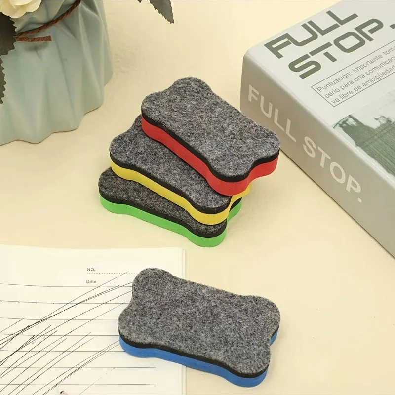 3pcs Magnetic Dry Erase Erasers White Board Erasers Drywipe Marker Cleaner School Office Supplies thumbnail 6