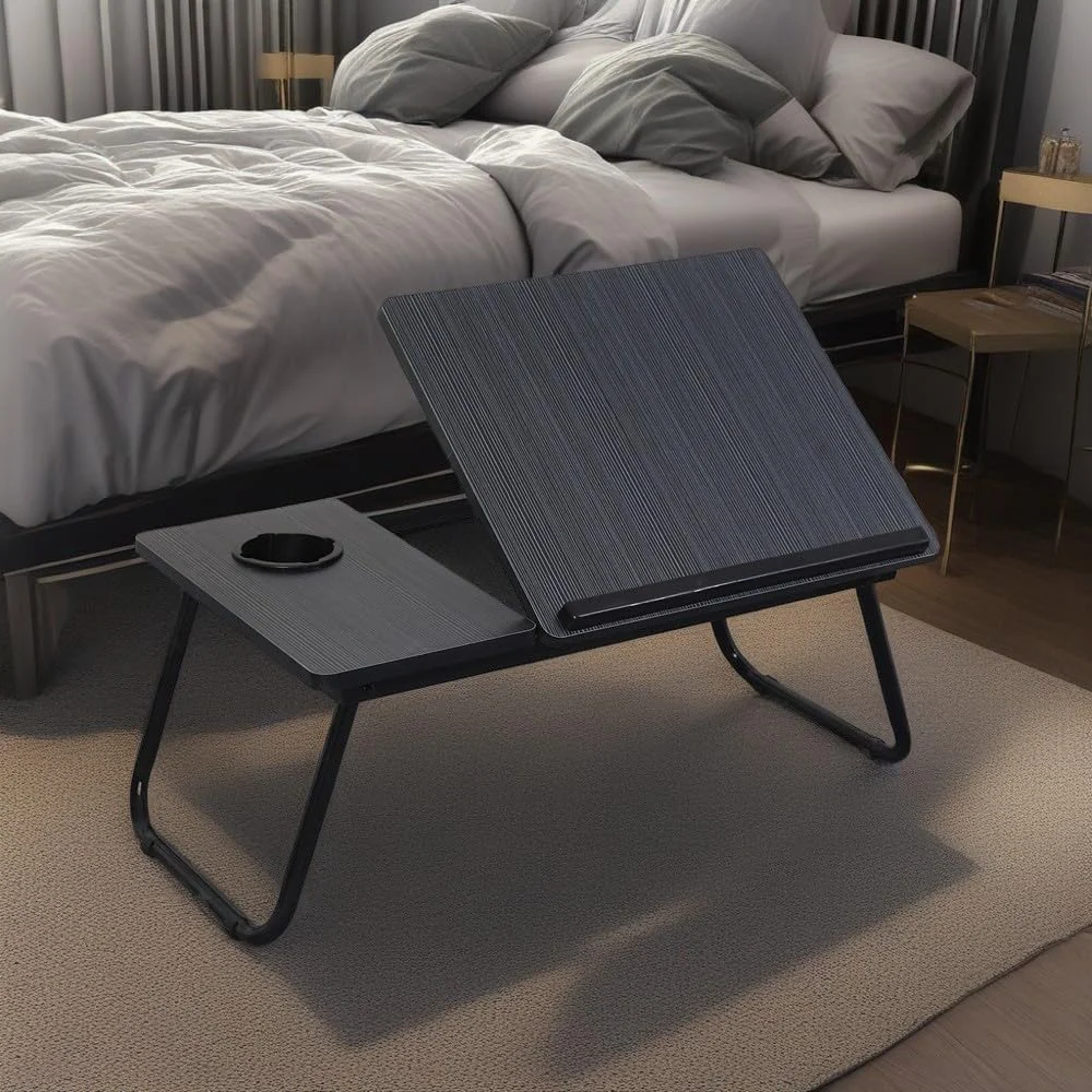 Multifunctional Lazy Table Portable Foldable Bed Table Height Adjustable Computer Desk with Cup Holder for Bed Office thumbnail 3