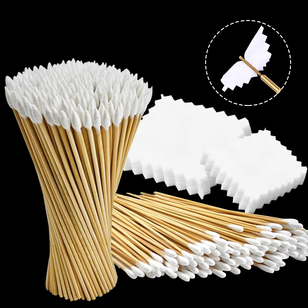 Gun Cleaning Patches Lint Free Gun Bore Chamber Cleaning Set 6 Inch Cotton Pointed Swabs Rifle Pistol Cleaning Supplies
