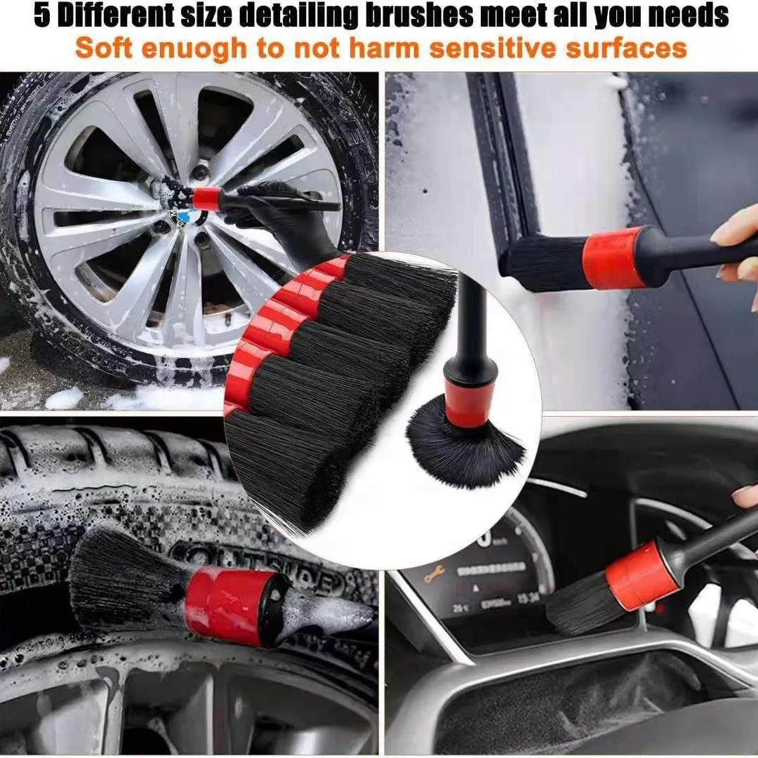 Car Detailing Kit, Car Detailing Brush Set, Car Wash Kit, Car Accessories, Car Cleaning Tools Kit for Interior, Exterior, Wheels thumbnail 6