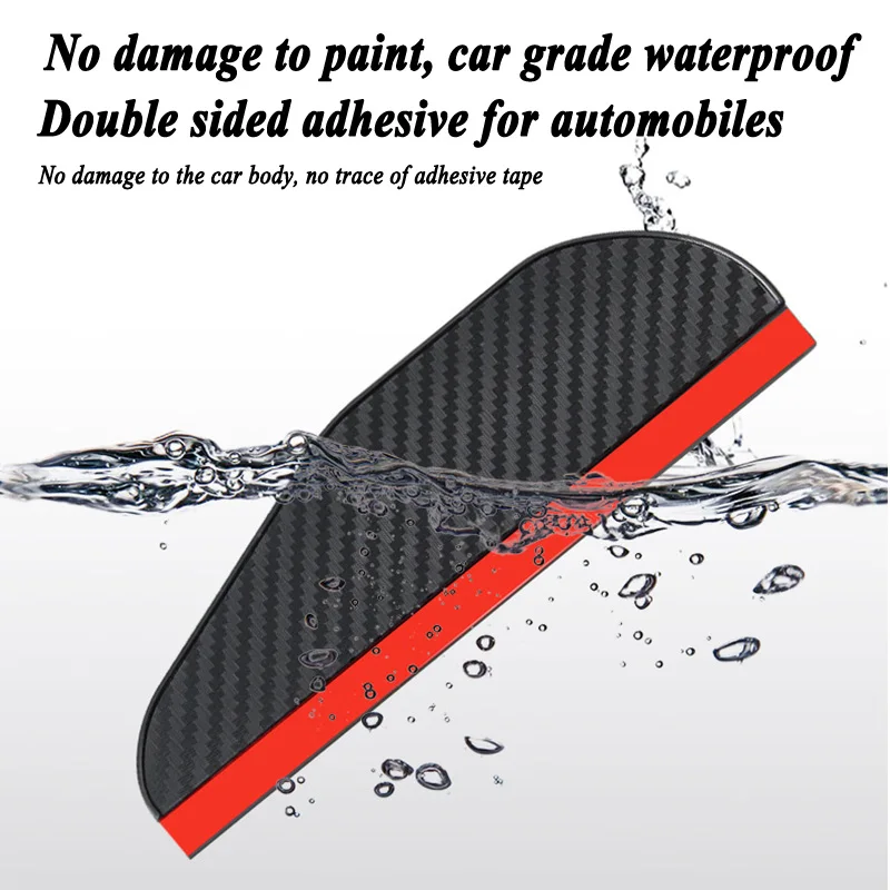 2Pcs Universal Car Rearview Mirror Rain Eyebrow Carbon Fiber Car Clear Rear View Rainproof Protector Stickers for Car Accessorie thumbnail 5