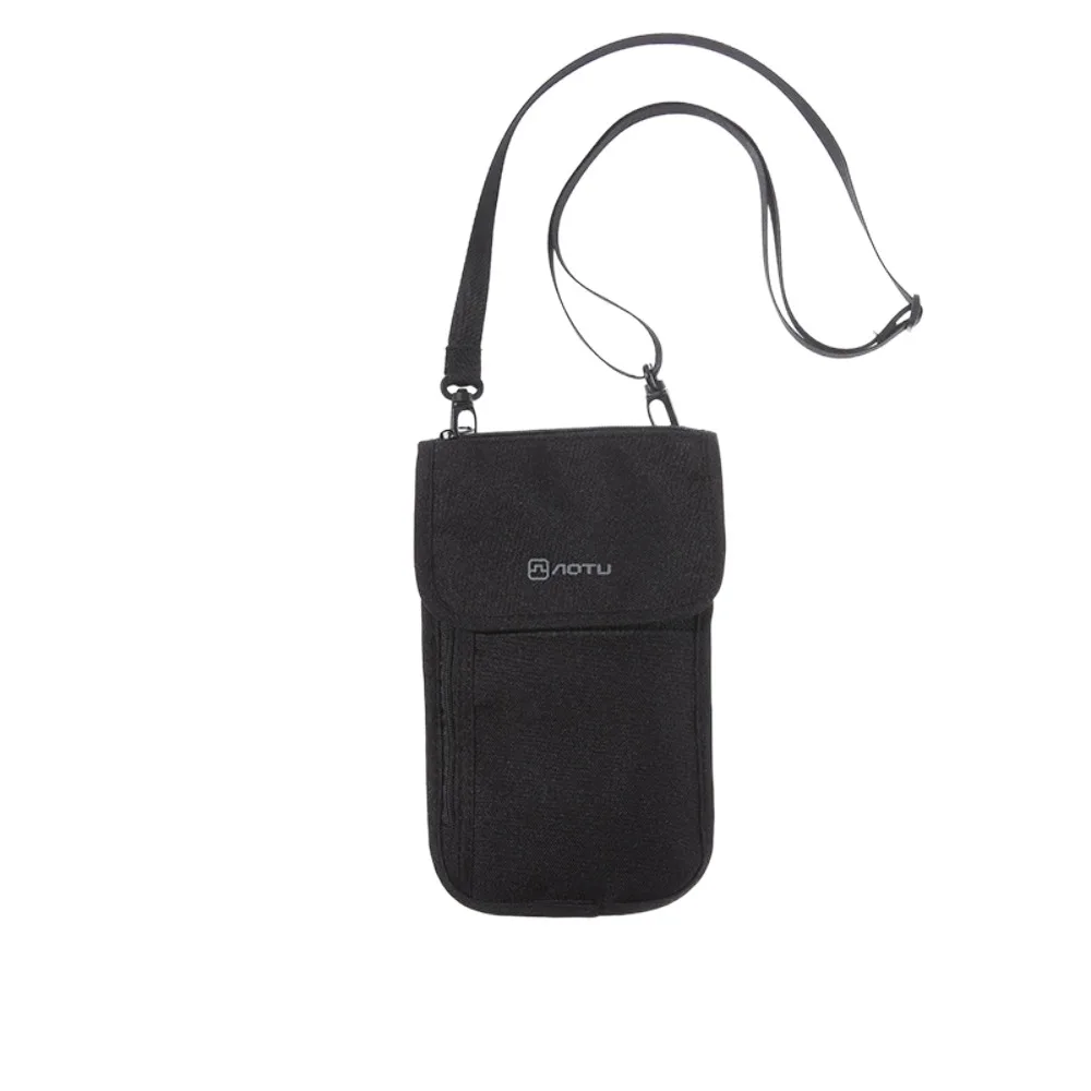 Travel Accessories Travel Wallet Nylon Ticket Holder Travel Neck Pouch Zipper Khaki Black Family Passport Holder Credit Card