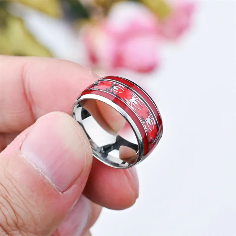 Spider Pattern Dome Edge,Comfortable Fit, Fashionable Daily ItemWedding Ring Red Personalized Couple Tungsten Carbide Ring thumbnail 5