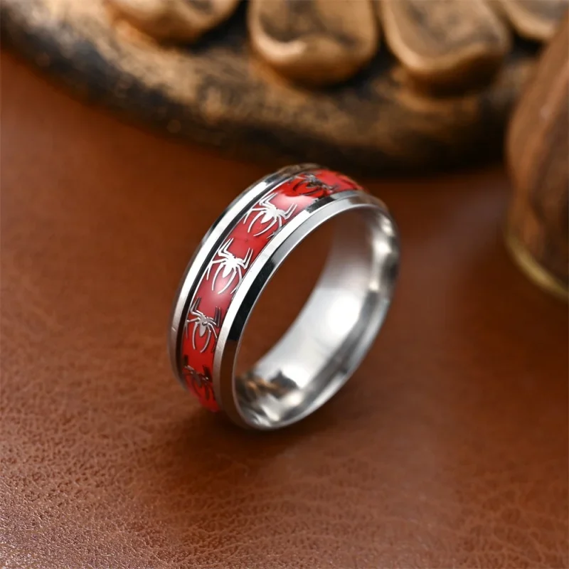 Spider Pattern Dome Edge,Comfortable Fit, Fashionable Daily ItemWedding Ring Red Personalized Couple Tungsten Carbide Ring thumbnail 3