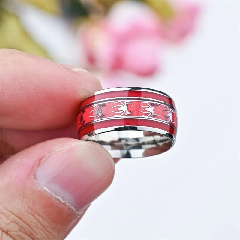 Spider Pattern Dome Edge,Comfortable Fit, Fashionable Daily ItemWedding Ring Red Personalized Couple Tungsten Carbide Ring thumbnail 6