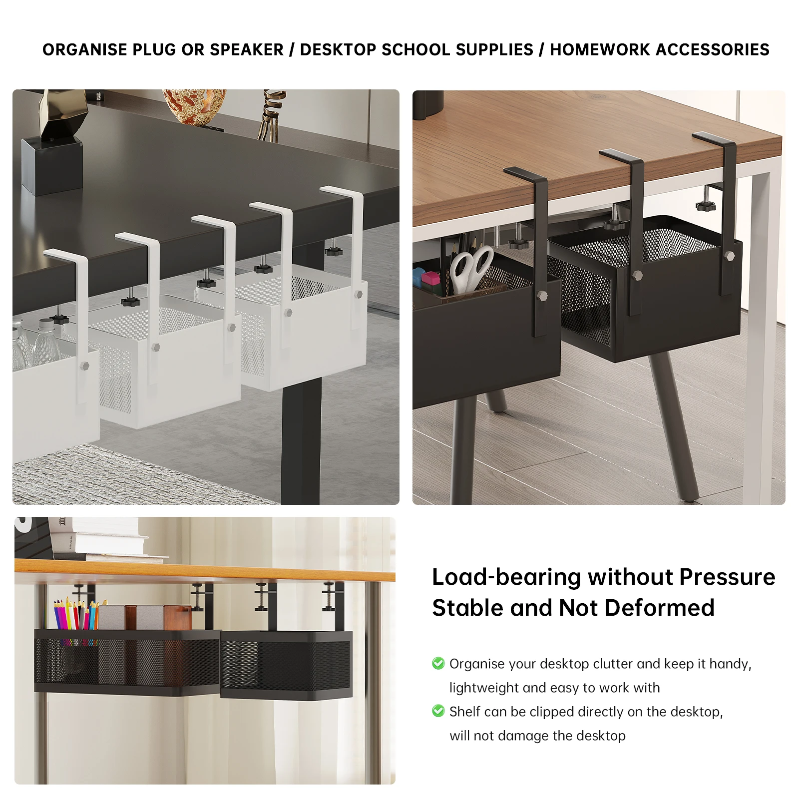 Under-Desk Storage Rack, Stationery Organizer, Gaming Desk, Desk Organizer, Under-Desk Hanging Basket, Box, Workstation Drawer thumbnail 5