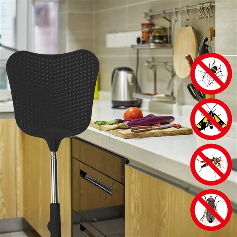 Fly Swatters 2 Pack, Telescopic Stainless Steel Handle, Plastic FlySwatter Set for Indoor Outdoor Home Hiking Camping Garden thumbnail 6