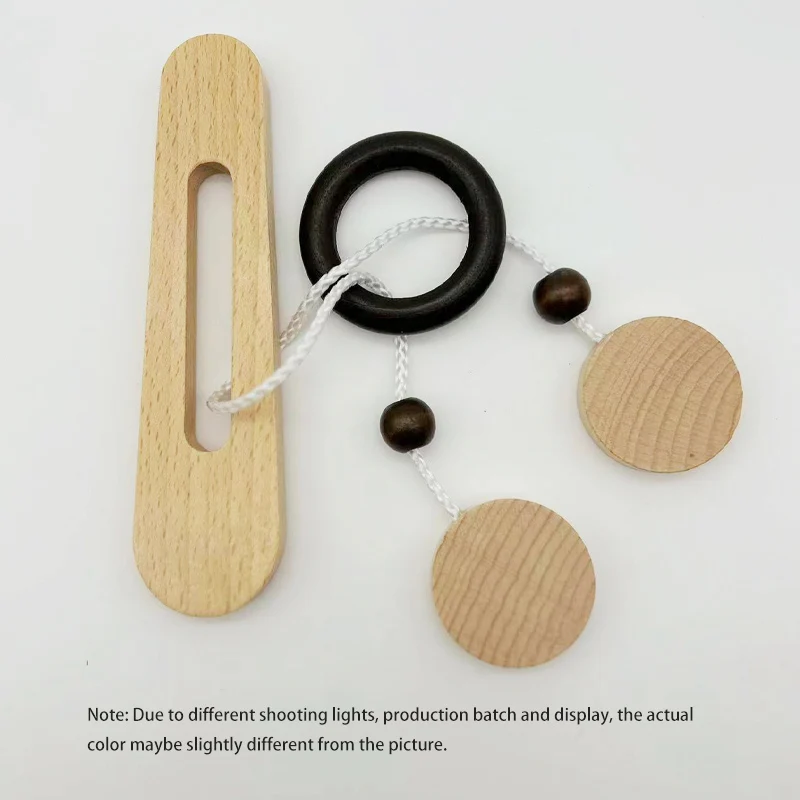 Wooden Ring Unlocking Game,Magic Ring Escape Classic Puzzle Toy, Kongming Lock Luban Lock Intelligence Toy thumbnail 2