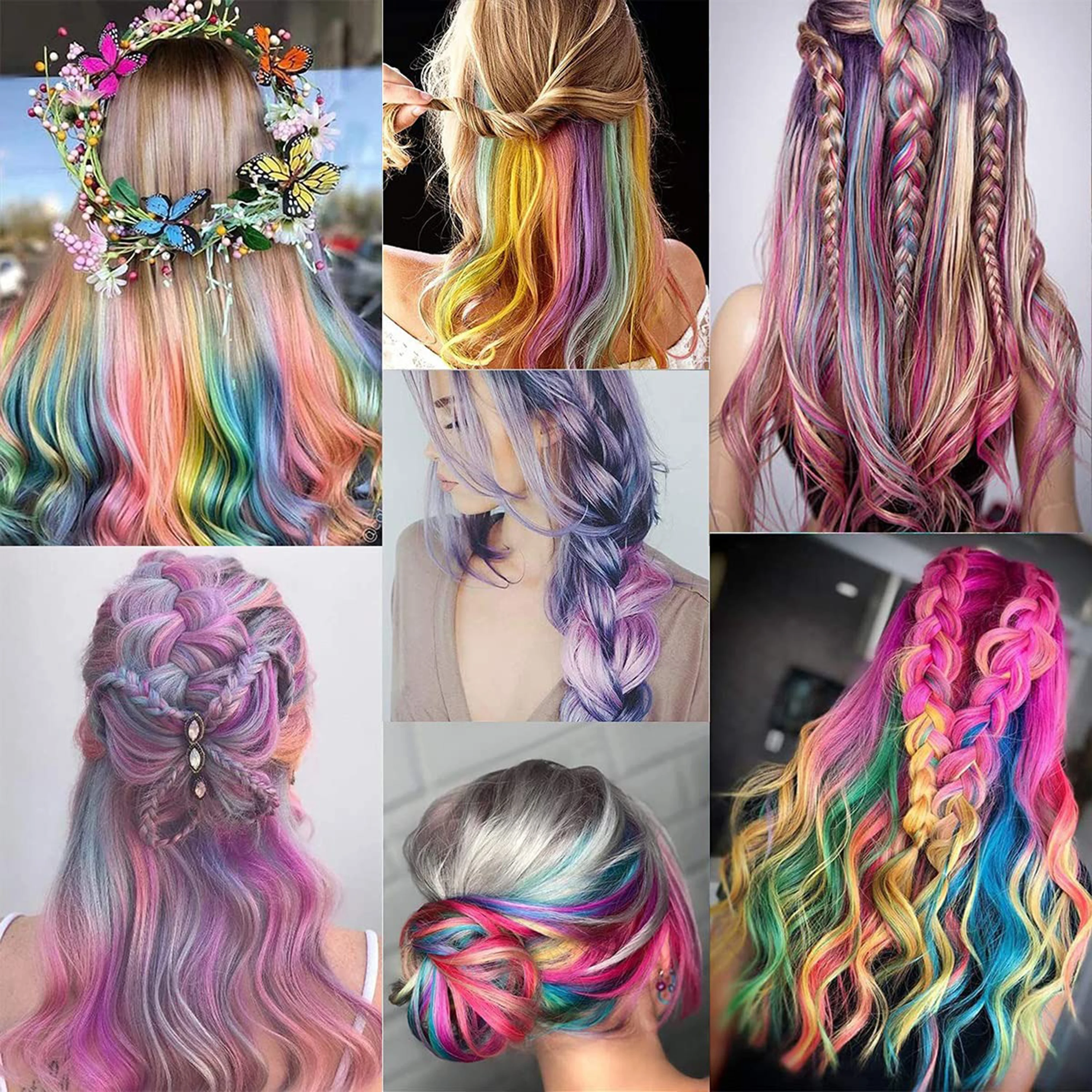 VEYDA Colored Party Highlights Clip in Hair Extensions for Girls 22 Inches Omber Colors Straight Hair Synthetic Hairpieces thumbnail 6