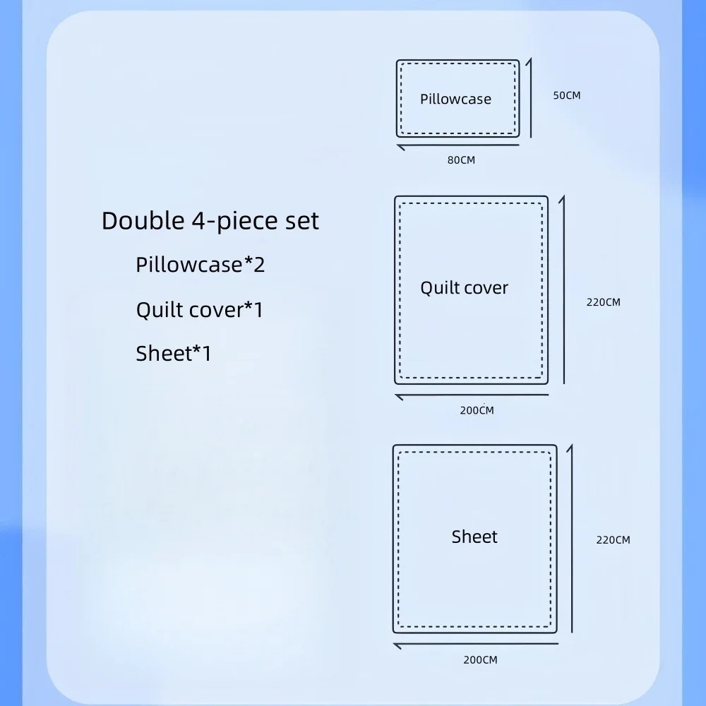 4pcs Set - Double - Disposable Bedding, Including Duvet Cover, Sheets, And Pillowcases*2 - Suitable for Travel, Hotels, Trains thumbnail 3