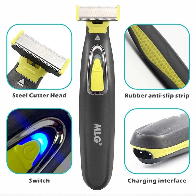 MLG Electric Shaver For Men and Women Portable Full Body Trimmer USB T Shaped Blade Razor For Beard Armpit For Washable thumbnail 2