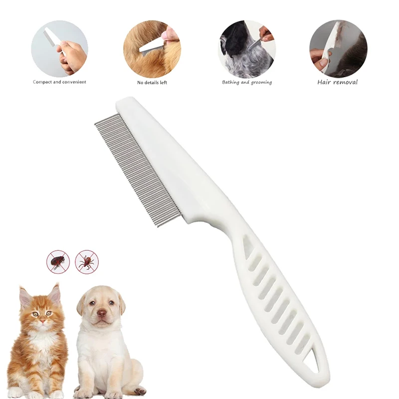 Flea Comb Stainless Steel Insect Repellent Brush Pet Care Combs Hair Grooming Portable Tool Fur Removal Cat And Dog Supplies thumbnail 2