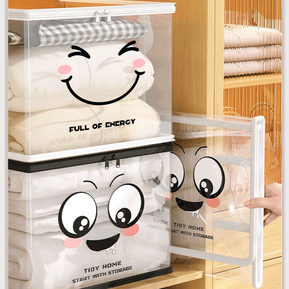 Foldable book box student dormitory classroom book organizer transparent waterproof household book organizing storage box Pouch thumbnail 4