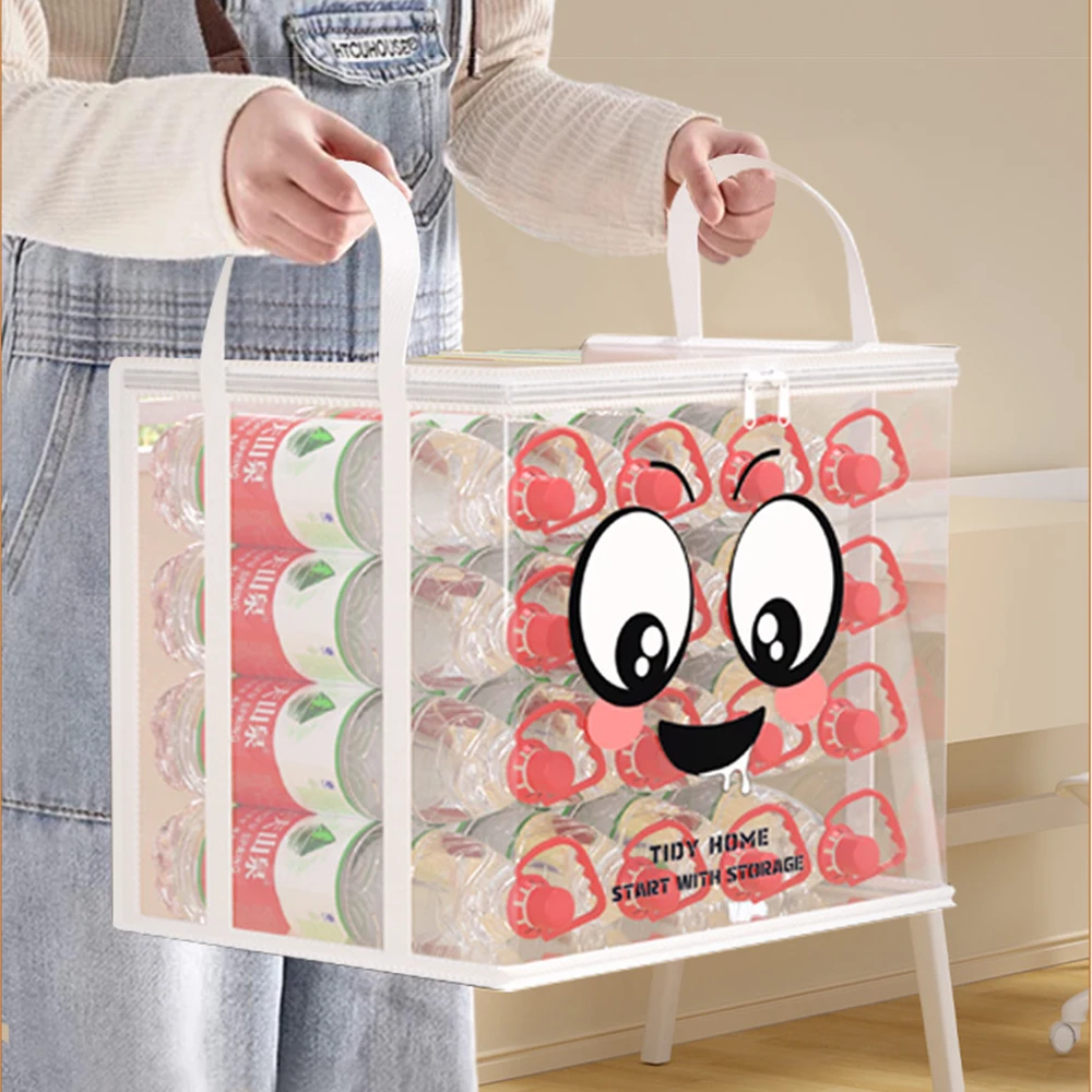 Foldable book box student dormitory classroom book organizer transparent waterproof household book organizing storage box Pouch thumbnail 5