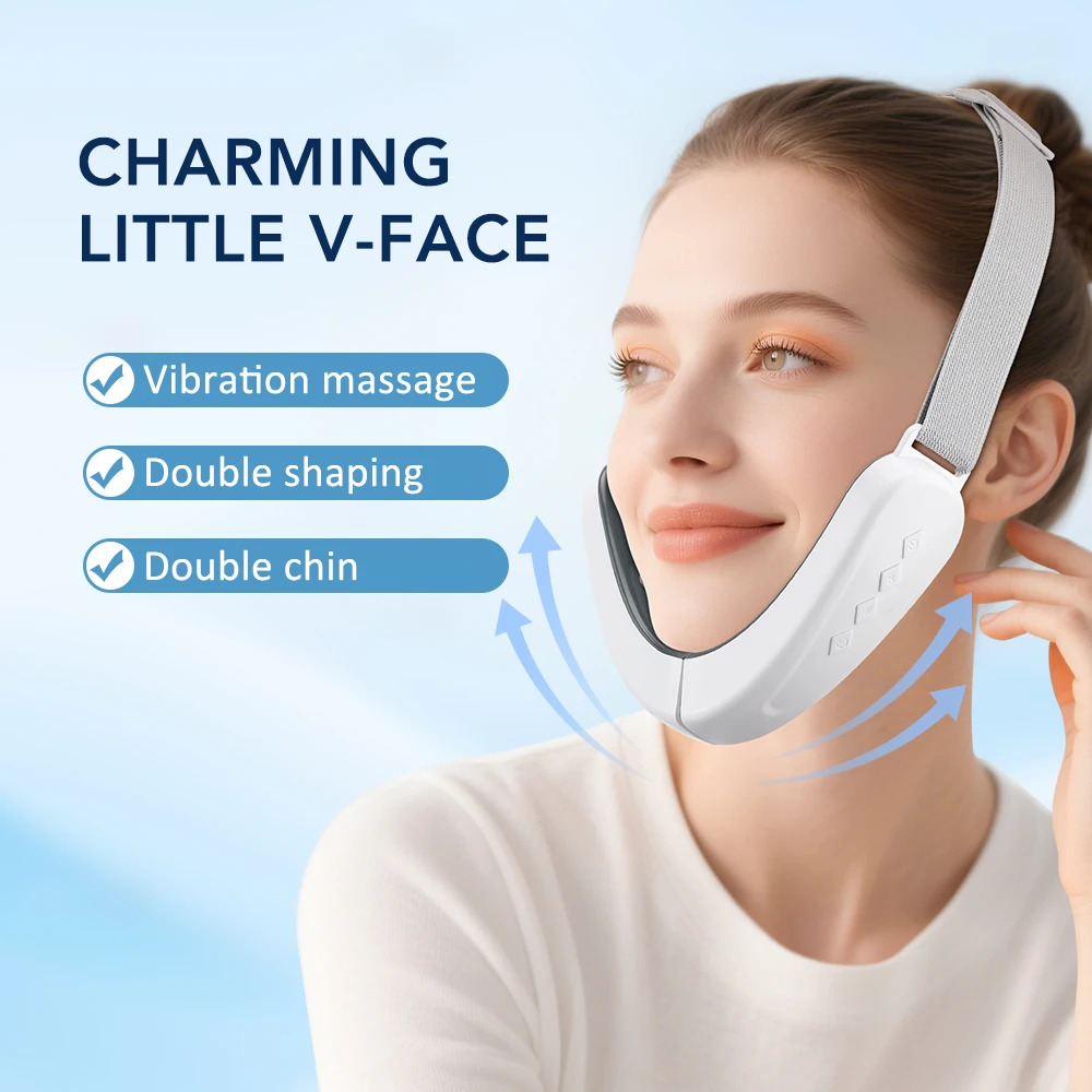 Electric Face Lifting Device Micro-Current V-Face Double Chin Remover Smart Facial Massager Beauty Skin Care Chin Lift Up Belt