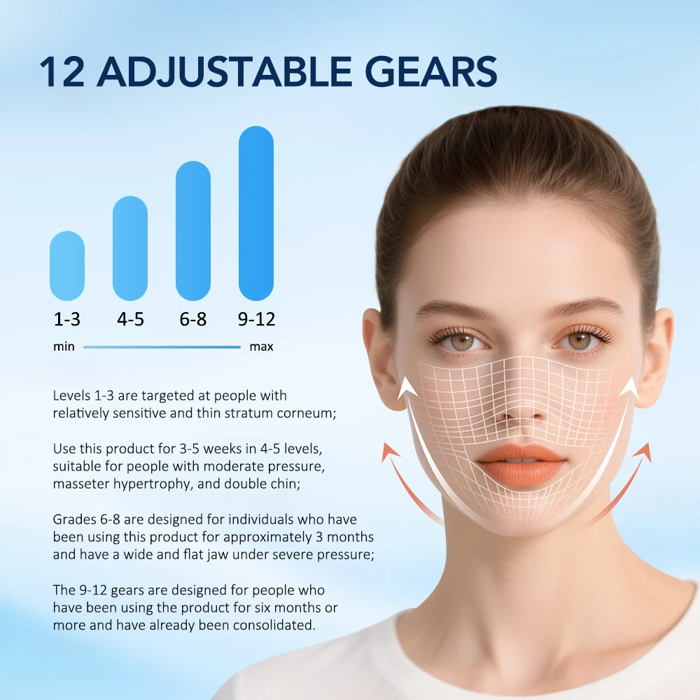 Electric Face Lifting Device Micro-Current V-Face Double Chin Remover Smart Facial Massager Beauty Skin Care Chin Lift Up Belt thumbnail 3
