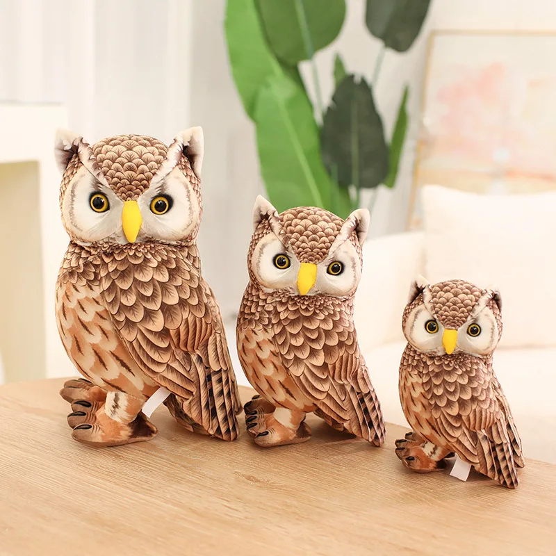 Simulation Owl Plush Toys Soft Stuffed Lifelike Owl Doll Pretty Desktop Pets Funny Children Performance Game Props Birthday Gift thumbnail 6
