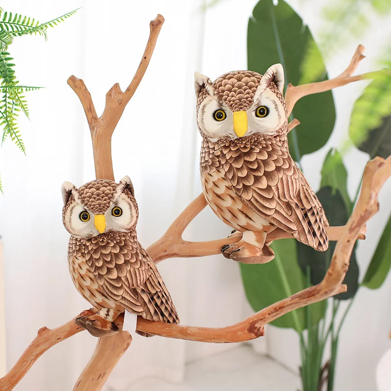 Simulation Owl Plush Toys Soft Stuffed Lifelike Owl Doll Pretty Desktop Pets Funny Children Performance Game Props Birthday Gift thumbnail 5