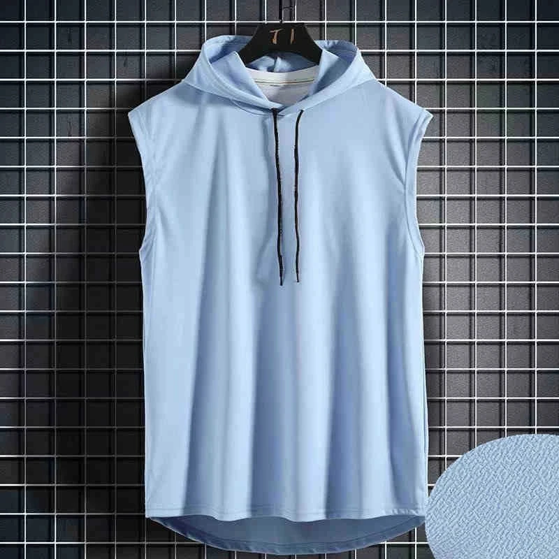Solid Color 2025 Brand New Men's Tank Tops Vest Sleeveless Tees For Male Hooded Man Vests Tops Hip Hop Men Tank Top T shirt thumbnail 4