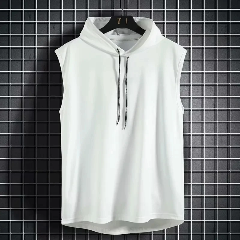Solid Color 2025 Brand New Men's Tank Tops Vest Sleeveless Tees For Male Hooded Man Vests Tops Hip Hop Men Tank Top T shirt thumbnail 5
