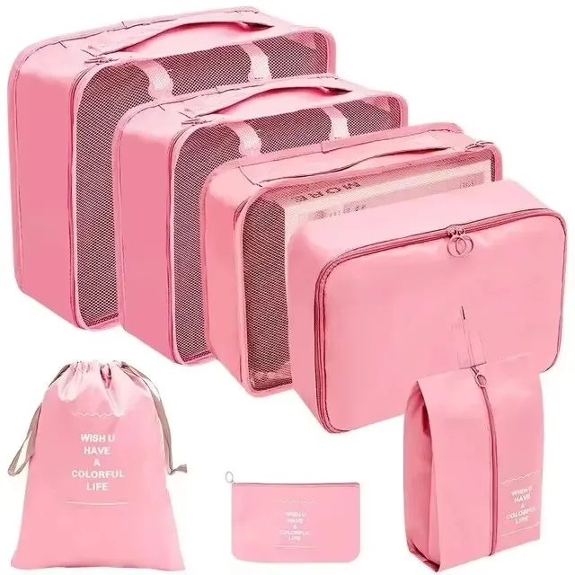 7-Piece Set of Travel Storage Bags, Suitcase Packaging, Cube Suitcase, Satchel Luggage, Clothes and Shoe Organizer Bag, Foldableable, Easy to Take thumbnail 4