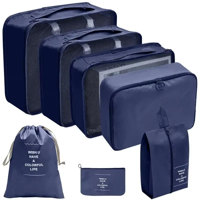 7-Piece Set of Travel Storage Bags, Suitcase Packaging, Cube Suitcase, Satchel Luggage, Clothes and Shoe Organizer Bag, Foldableable, Easy to Take thumbnail 2