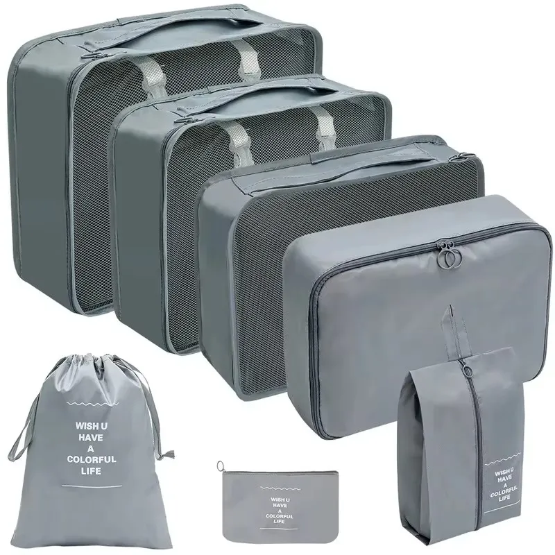 7-Piece Set of Travel Storage Bags, Suitcase Packaging, Cube Suitcase, Satchel Luggage, Clothes and Shoe Organizer Bag, Foldableable, Easy to Take thumbnail 6