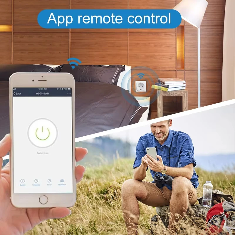 EU WiFi Smart Plug 16A/20A Smart Socket with Power Monitoring Timer Remote APP Voice Control Compatible with Alexa Google Home thumbnail 3