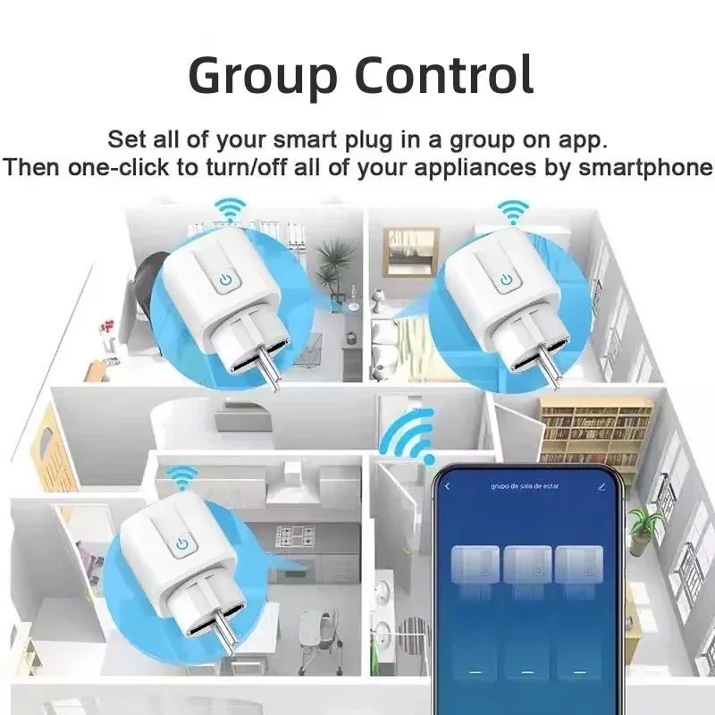 EU WiFi Smart Plug 16A/20A Smart Socket with Power Monitoring Timer Remote APP Voice Control Compatible with Alexa Google Home thumbnail 6