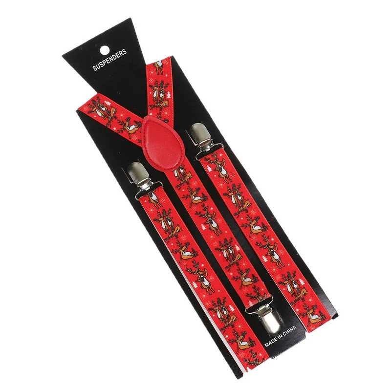 Christmas Suspenders Men Women Y-Back Straps Suspenders For Pants Dress Holder Braces Elastic Leather Belt Strap Christmas Gift thumbnail 4