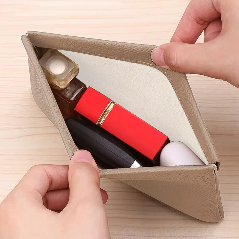 Self-Closing Artificial Leather Long Wallet Passport Driver's License ID Holder Headphone Data Cable Storage Cash Pouch thumbnail 2