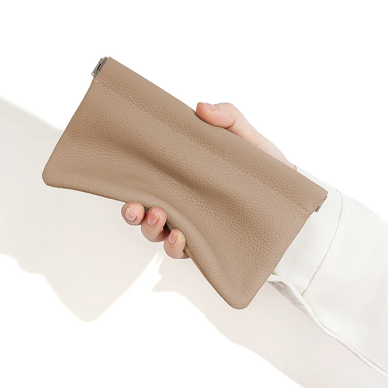 Self-Closing Artificial Leather Long Wallet Passport Driver's License ID Holder Headphone Data Cable Storage Cash Pouch thumbnail 4