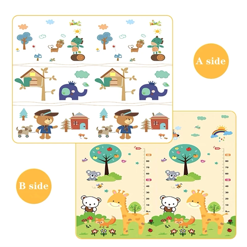 200x180/180x150/180x120cm Play Mat for Children's Thick Safety Mat Friendly Crawling Play Mats Folding Mat Carpet Rug Playmat thumbnail 3