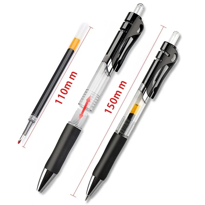 23pcs Retractable Ballpoint Pen Large Capacity 0.5mm Ballpoint Pen Black/Red/Blue Replaceable Refill Stationery School Supplies thumbnail 4