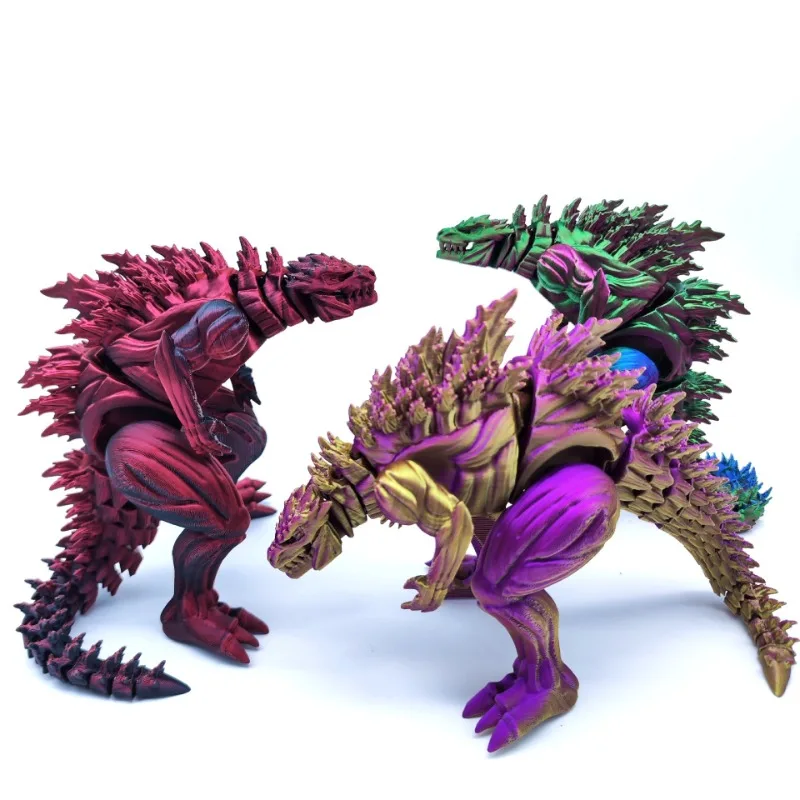 3D Printed Muscle Dinosaur Action Figure Mini Toys Monster Figure Joint Model Movable Rotatable Desktop Ornament Kids Gift thumbnail 3