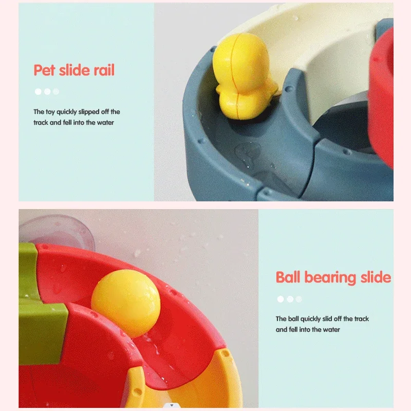 Assembling Track Ball Slide Baby Suction Cup Kids DIY Bath Toy Bathroom Bathtub Pool Shower Toy Set Water Games Children's Toys thumbnail 6