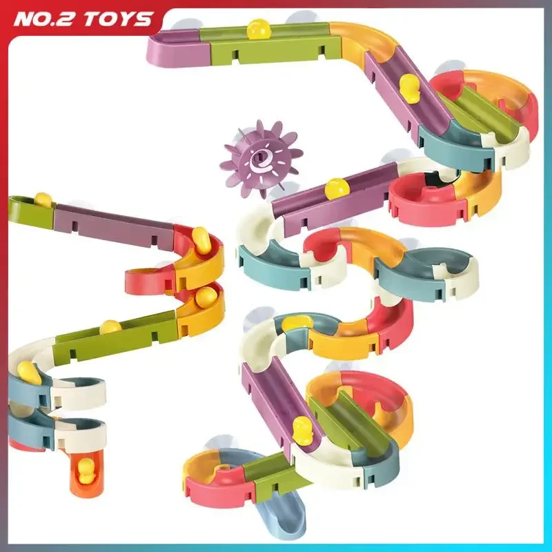 Assembling Track Ball Slide Baby Suction Cup Kids DIY Bath Toy Bathroom Bathtub Pool Shower Toy Set Water Games Children's Toys thumbnail 3