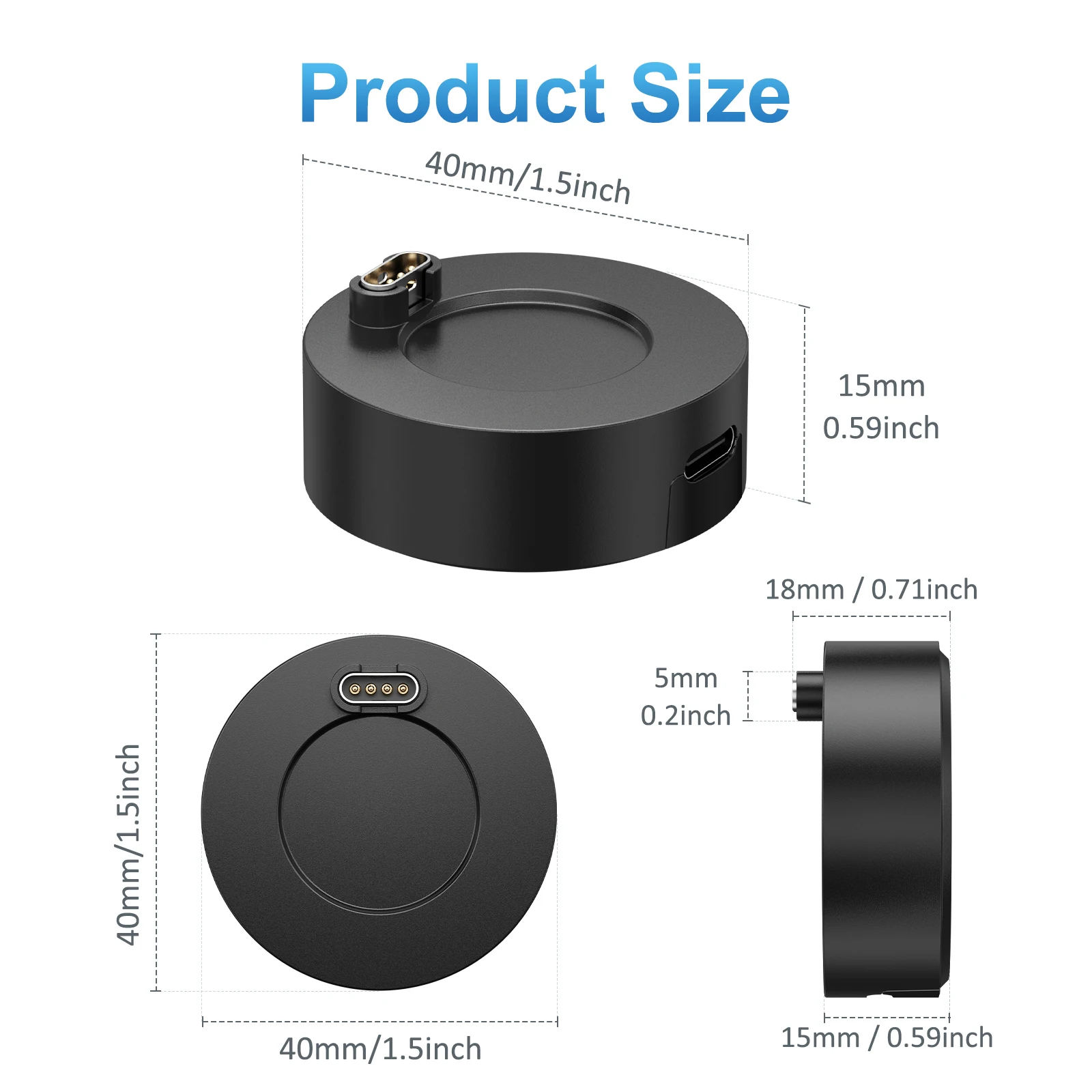 Type C Plug Charger Dock For Garmin Fenix 7 7X S 6 5X 5S Vivoactive 3 4 S Forerunner 945 935 245 Venu 2 2S Sq Charger No Cable thumbnail 4