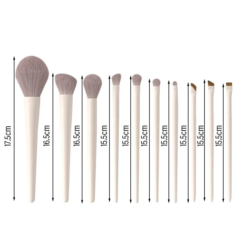 5/7/10/12pcs Professional Makeup Brushes Tools Set White Eyeshadow Eyeliner Foundation Brush Women Facial Beauty Cosmetic Tool thumbnail 3