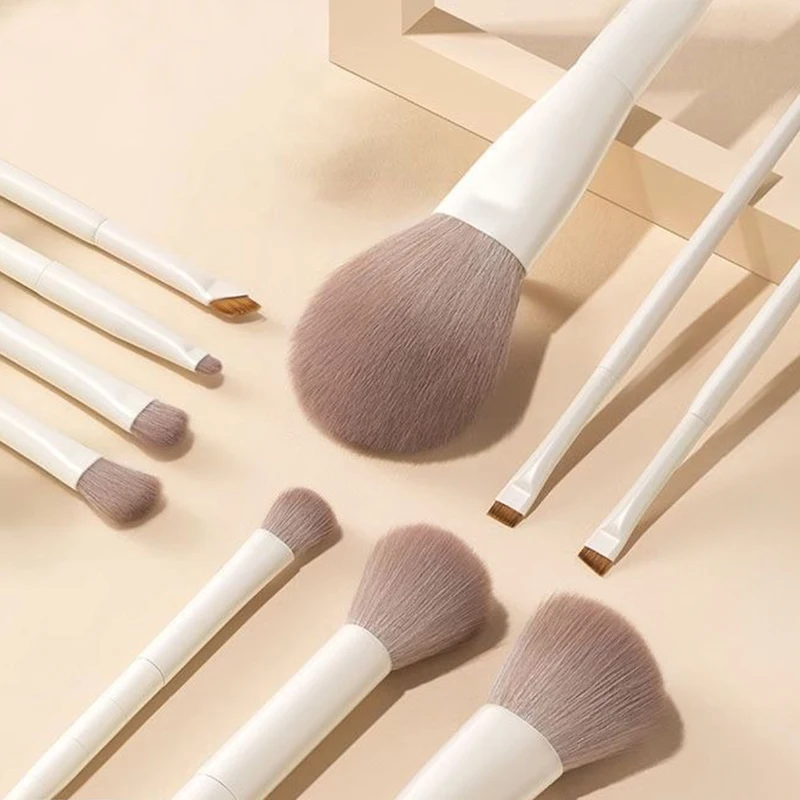 5/7/10/12pcs Professional Makeup Brushes Tools Set White Eyeshadow Eyeliner Foundation Brush Women Facial Beauty Cosmetic Tool thumbnail 4
